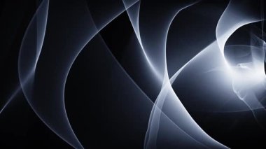 Soyut yansımalar, siyah bir arkaplanda hareket eden nedensel ışınlar