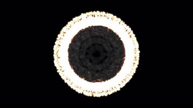 Ateş yakma ve patlama alfa kanallarıyla şeffaf. Ateş, alev, patlama, duman, duman ve yanan video geçişleri.