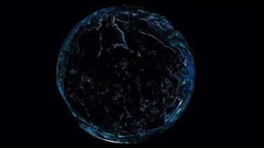 Şeffaf bir arkaplan üzerinde alfa kanalı ile suyun çeşitli şekilleri ve hareketleri.