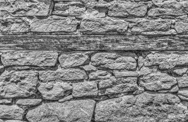 Siyah beyaz taş duvar arkaplanı yakın plan
