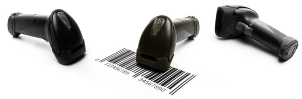 Barcode Achtergrond Collectie Reader Laserscanner Voor Magazijn Retail Label Barcode — Stockfoto