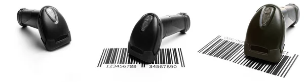 Streckkodsläsare Läsare Laserskanner För Lager Detaljhandel Etikett Streckkodsläsare Isolerad Vit — Stockfoto