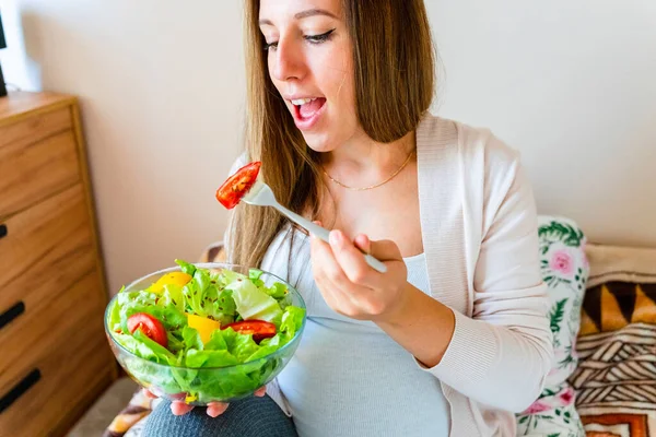 Pregnant Healthy Food Diet Pregnancy Woman Eating Nutrition Diet Food — Stock fotografie
