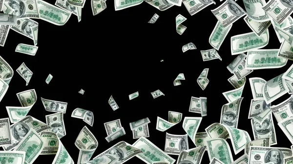 Δολάριο Αμερικάνικα Λεφτά Μετρητά Μαύρο Φόντο Μας Νομοσχέδιο Πτώση Χρημάτων — Φωτογραφία Αρχείου