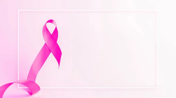 Krebsbewusstsein Gesundheitswesen Symbol Rosa Schleife Auf Weißem Hintergrund Unterstützungskonzept Für — Stockfoto