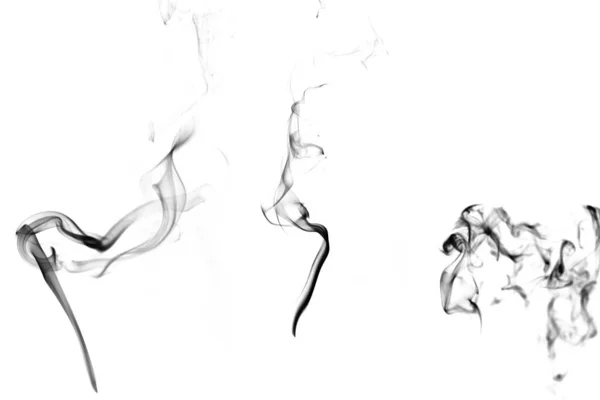 Blur white water vapour on isolated black background. Abstract of steam  with copy space. Steam flow. Smoke on white background. Stock Photo