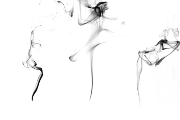 Дим Гарячий Розмита Хмара Туману Чорний Природний Дим Ізольований Білому — стокове фото