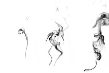 Buz dumanı dokusu. Bulanık sis, siyah doğal buhar dumanı etkisi beyaz arka planda izole edilmiş. Sıcak yemek için su dumanı kavramları kaynatın.