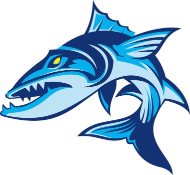 Yırtıcı balık barakuda 'sının vektör görüntüsü