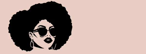 stock image Portrait of a beautiful woman with afro hairstyle. Silhouette. Face close up 