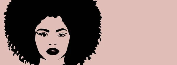 Afro Cabello Hermosa Mujer Cara Ilustración —  Fotos de Stock