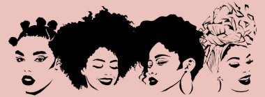 Güzel kadın Afro-Amerikan yüzü