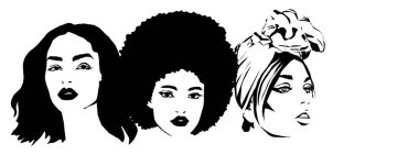 Güzel kadın Afro-Amerikan yüzü