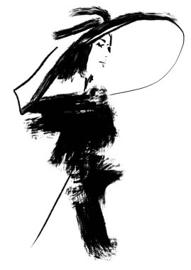 Abstract fashion sketch woman face 