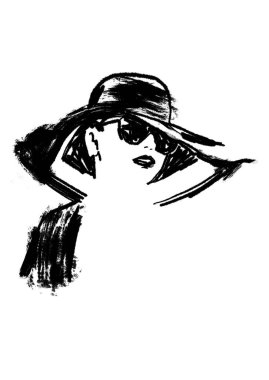 Abstract fashion sketch woman face 