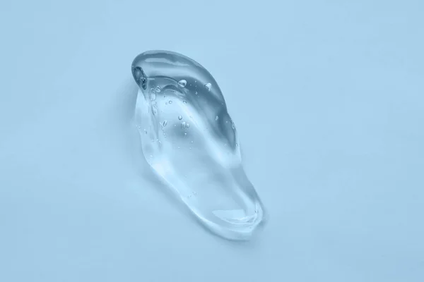 Gel Transparente Cosmético Sobre Fundo Azul Produtos Higiene Beleza Para — Fotografia de Stock