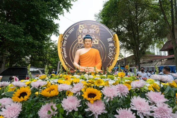 Kuala Lumpur Malaysia Mai 2023 Ein Paradewagen Mit Buddha Und — Stockfoto
