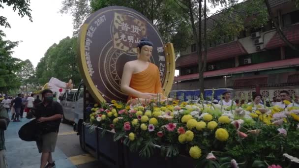 Kuala Lumpur Malaysia May 4Th 2023 Decorative Floats Buddha Ready — Stock Video