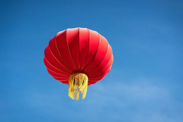 Chinese Red Lantern Blue Sky Copy Space — Stock Photo, Image