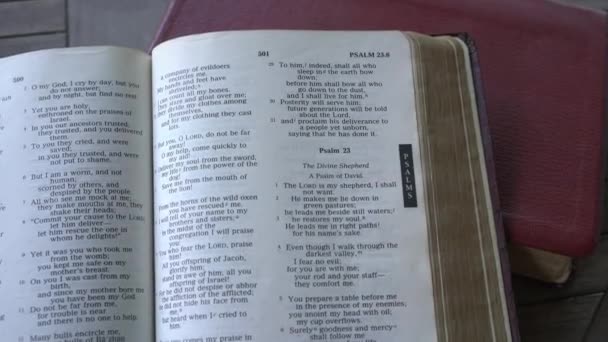 Žalm Bible Svaté Zavřít Přepínat Pohled Text — Stock video