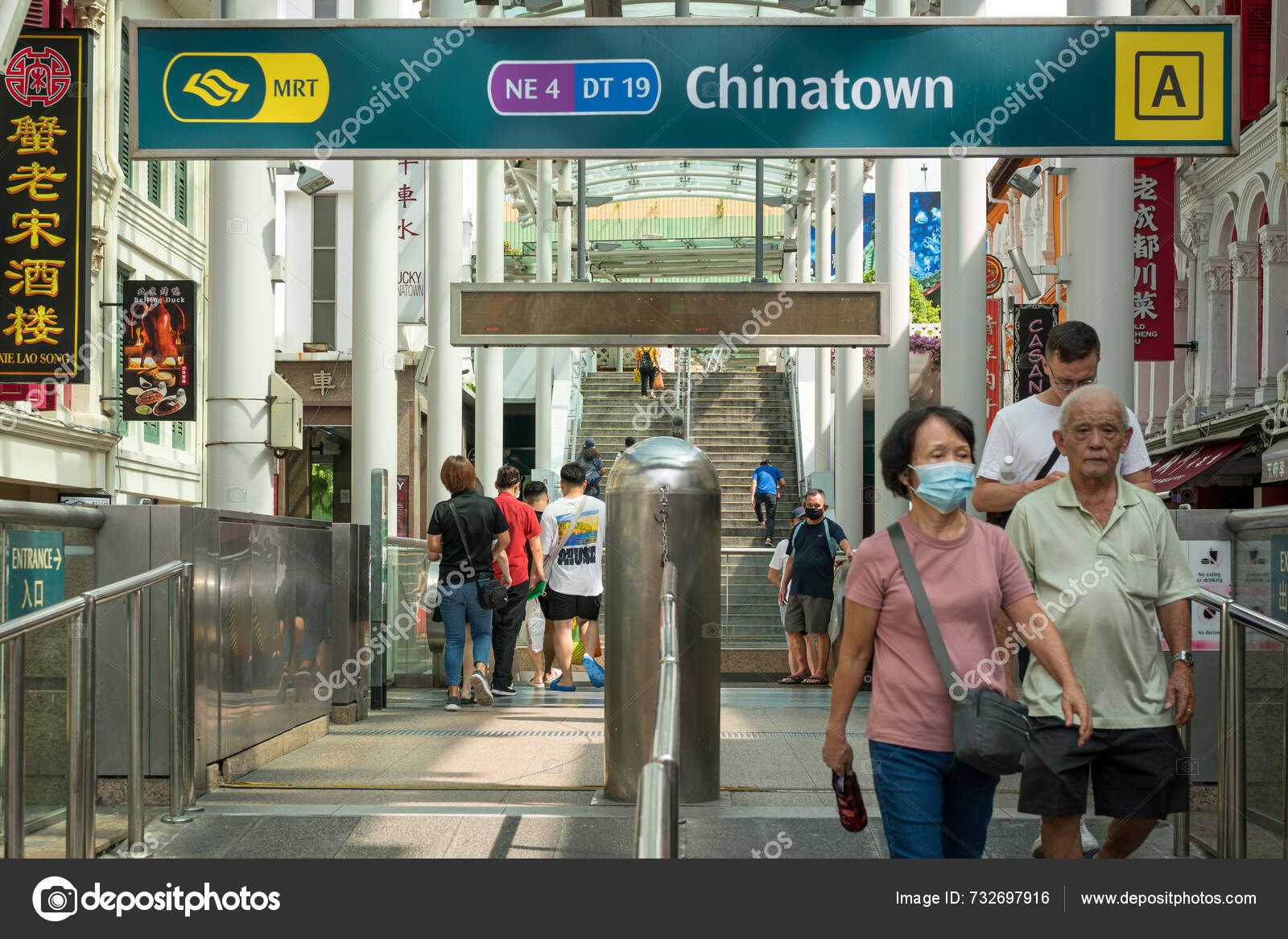 Singapore May 2024 Entrance Chinatown Mrt Station Singapore — Stock