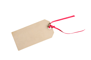 Kırmızı Kurdeleli Boş Karton Hediye Etiketi