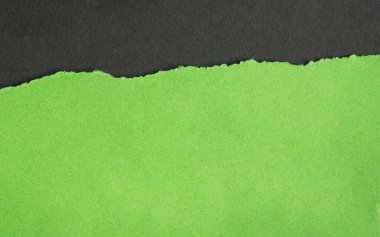 Koyu gri kağıdın üzerinde pürüzlü kenarları olan yırtık yeşil kağıt. Pankart reklamı için, alanı kopyala.