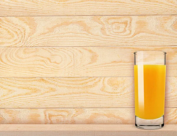 Orange Juice Glass Wooden Background — Stock Photo, Image