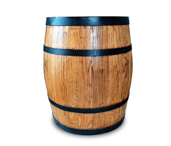 oak barrel isolated on white background