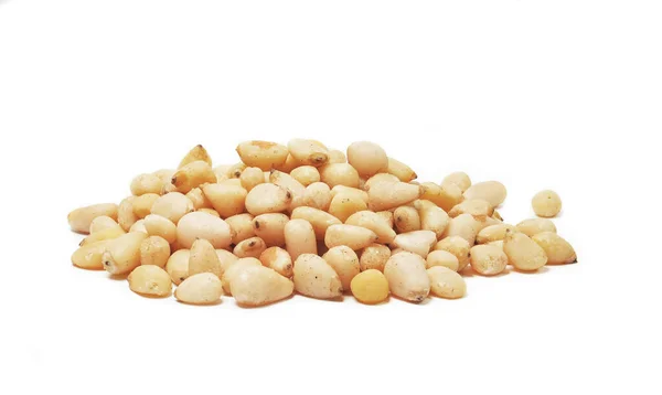 Borové Ořechy Semena Izolované Bílém Pozadí — Stock fotografie