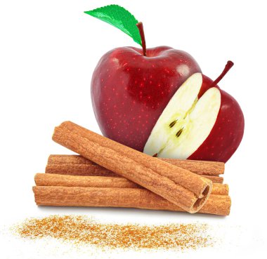 Beyaz arkaplanda izole edilmiş elma üzerine damlayan bal