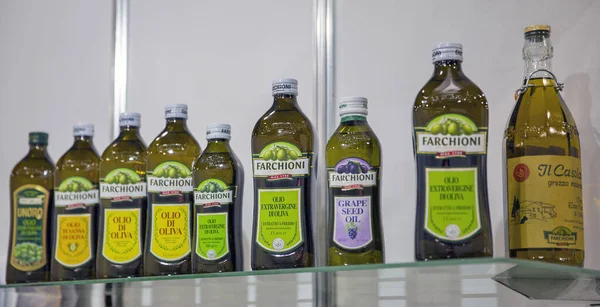 Kyiv Ukraine November 2021 Farchioni Italian Olive Oil Booth Wine — Stock Photo, Image