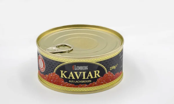 Kiev Ucrânia Novembro 2021 Tiro Estúdio Lemberg Caviar Salmão Vermelho — Fotografia de Stock
