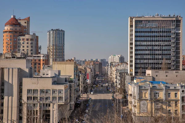 Kiev Ucraina Febbraio 2023 Paesaggio Urbano Del Centro Con Rognidynska — Foto Stock