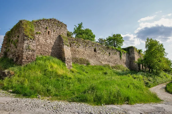 古い石の中世の城壁 ウクライナのカマニエツ ポディルスキー城の旧要塞複合体の一部です — ストック写真