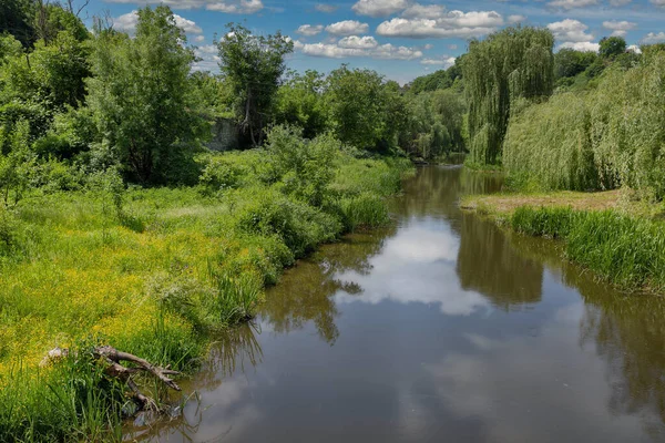 Pohled Řeku Smotrych Kaňonu Kamianets Podilskyi Ukrajina — Stock fotografie