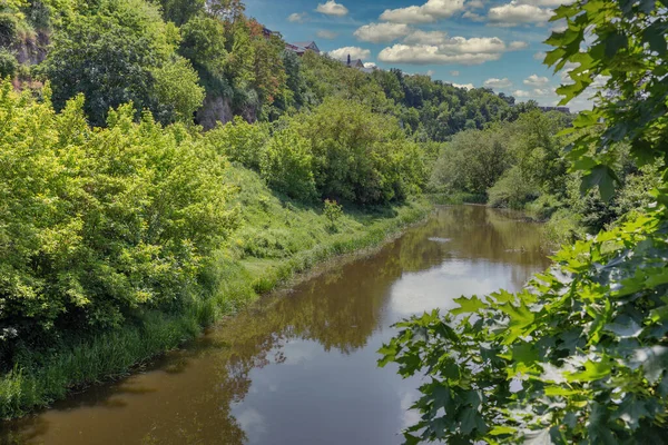 Blick Über Den Fluss Smotrych Der Schlucht Kamjanez Podilskyj Ukraine — Stockfoto