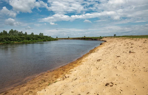 Landscape Sluch Riverbank Close Liukhcha Village Sarny Rivne Region Western — Stock Photo, Image