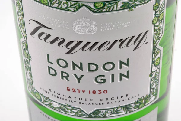 Kyiv Ukraine July 2023 Studio Shoot Tanqueray London Dry Gin Stock Image