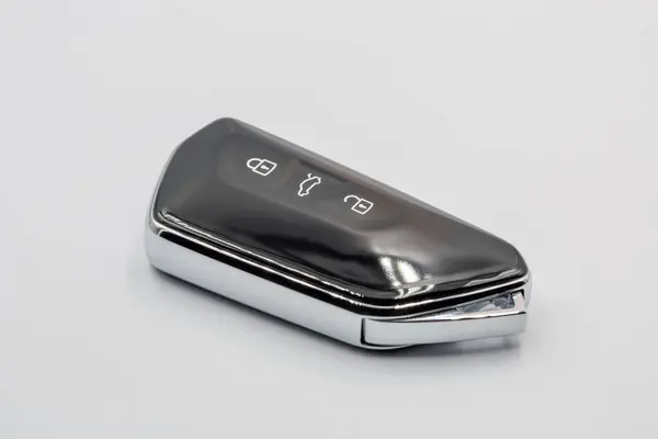 stock image Modern new car proximity key closeup on white