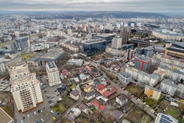 İasi kentsel manzarası üzerine İHA görüşü, Romanya.