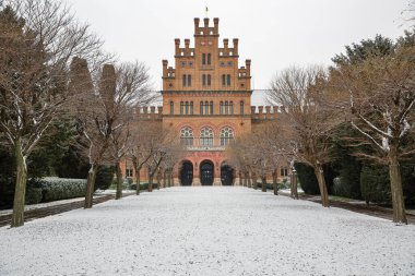 Ukrayna 'daki Chernivtsi Ulusal Üniversitesi (eski Metropolitans konutu) rektör bürosu cephesi.
