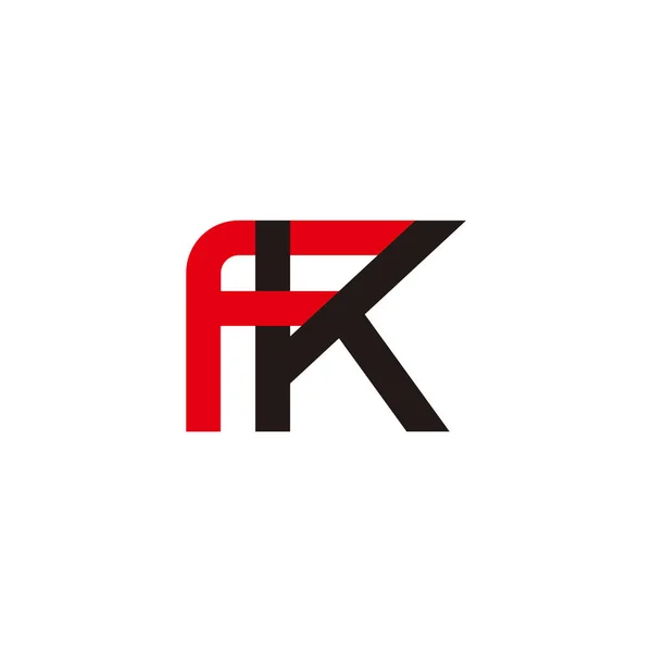 文字Fkはカラフルなシンプルなロゴベクトルをリンク — ストックベクタ
