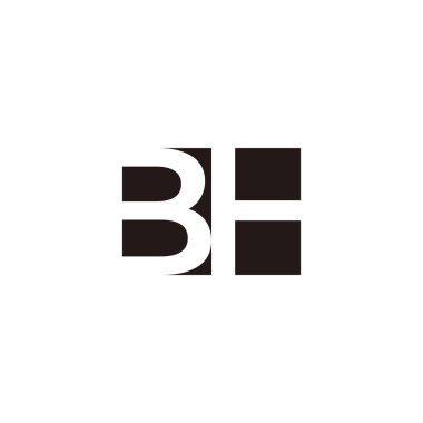 harf bh basit negatif uzay geometrik logo vektörü 