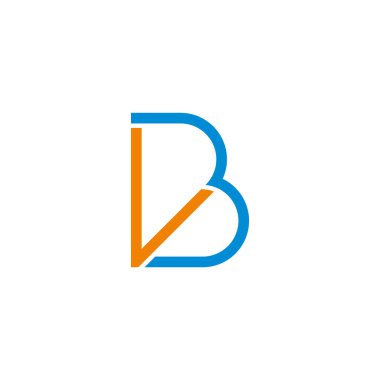 harf vb ince çizgi geometrik logo vektörü 
