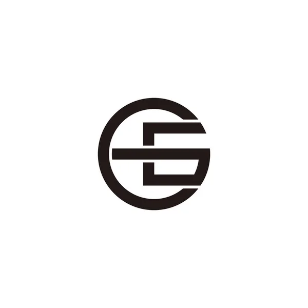 Letra Linha Geométrica Simples Vetor Logotipo Redondo —  Vetores de Stock