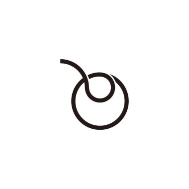 harf e ilmek çizgisi ip çizgisi geometrik logo vektörü 