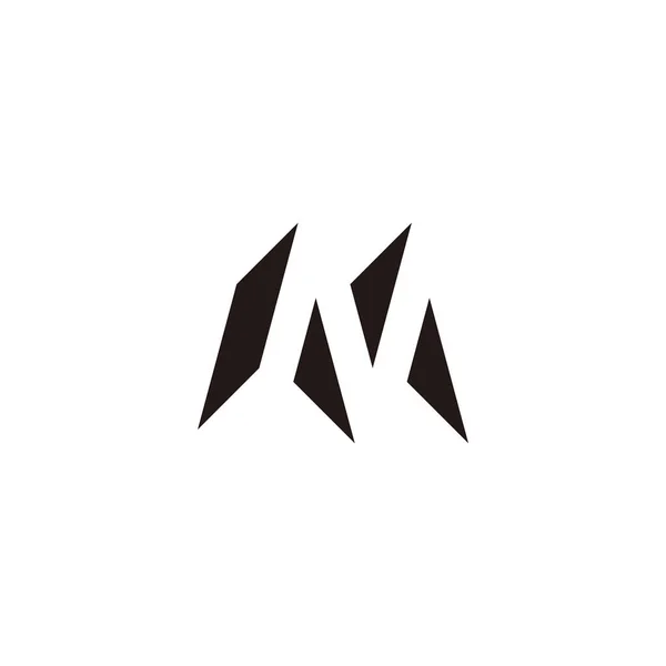 字母M 3D平面几何简单标识向量 — 图库矢量图片