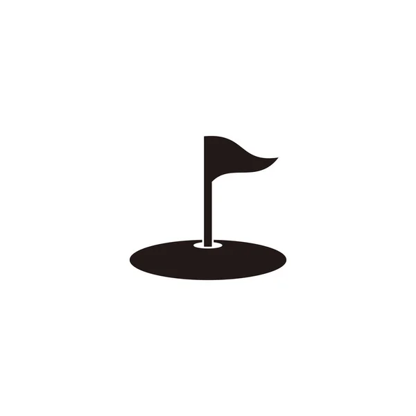 Polo Golf Bandera Silueta Simple Icono Vector — Vector de stock