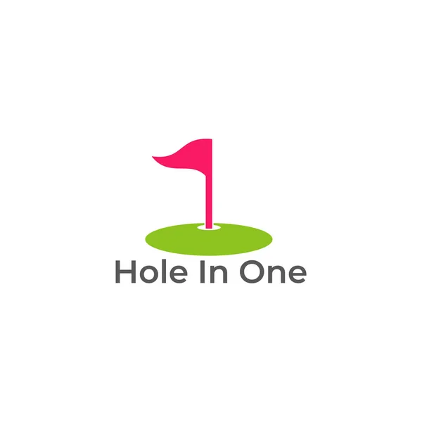 Buraco Colorido Bandeira Golfe Vetor Logotipo — Vetor de Stock
